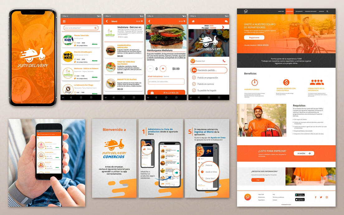 YumDelivery - Delivery food service (App for users and riders, and web page)